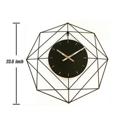 Geometric Pattern Metal Wall Clock - All India Decor