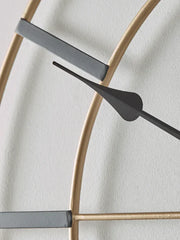 Gold & Black Designer Metal Wall Clock - All India Decor
