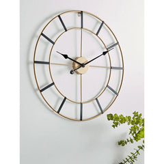 Gold & Black Designer Metal Wall Clock - All India Decor