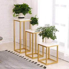 Minimalist Design Golden Table Set of 3 - All India Decor