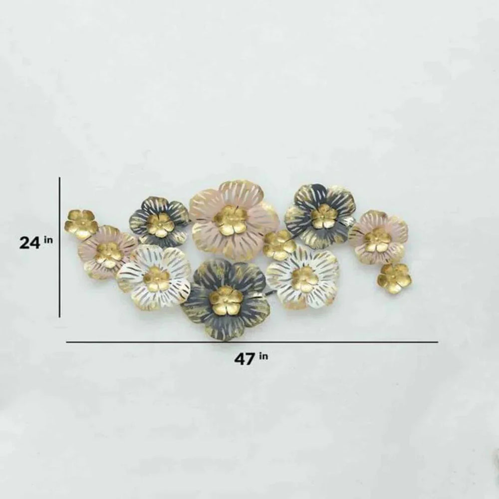 Pearl Gold Floral Metal Wall Art - All India Decor