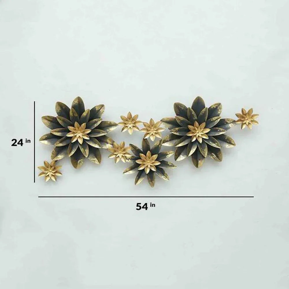 Pearl Gold Floral Metal Wall Art - All India Decor