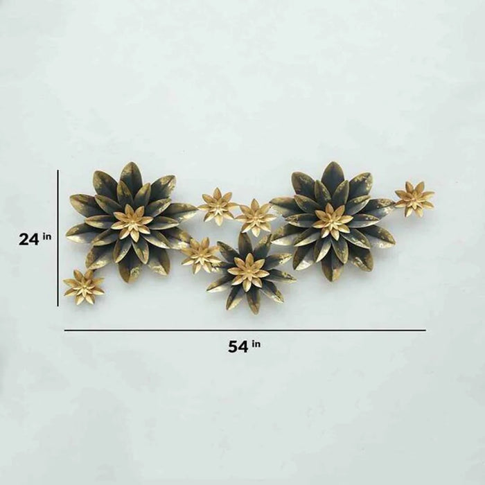 Pearl Gold Floral Metal Wall Art