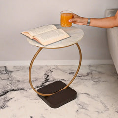 The Golden Halo Classic Metal Side Table - All India Decor