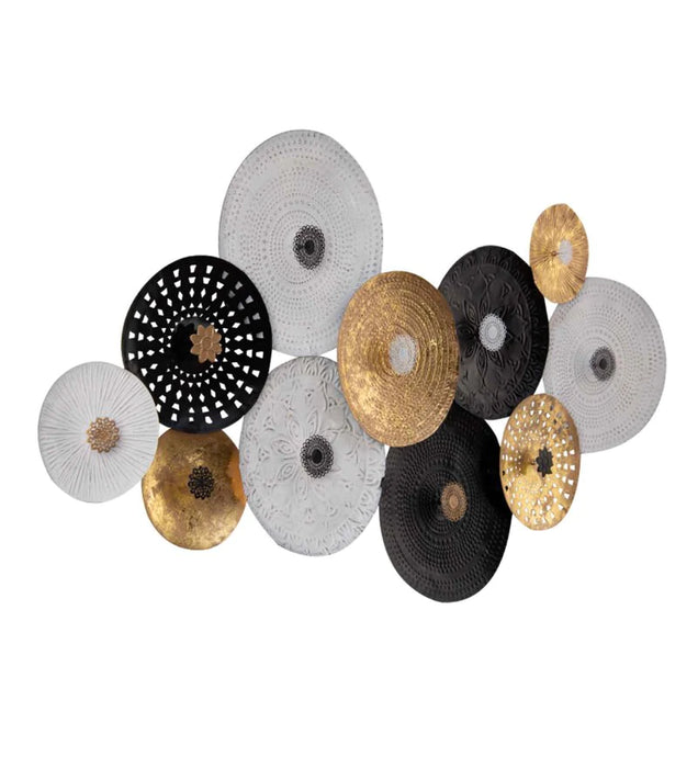 White & Gold Nordic Montage Metal Wall Art