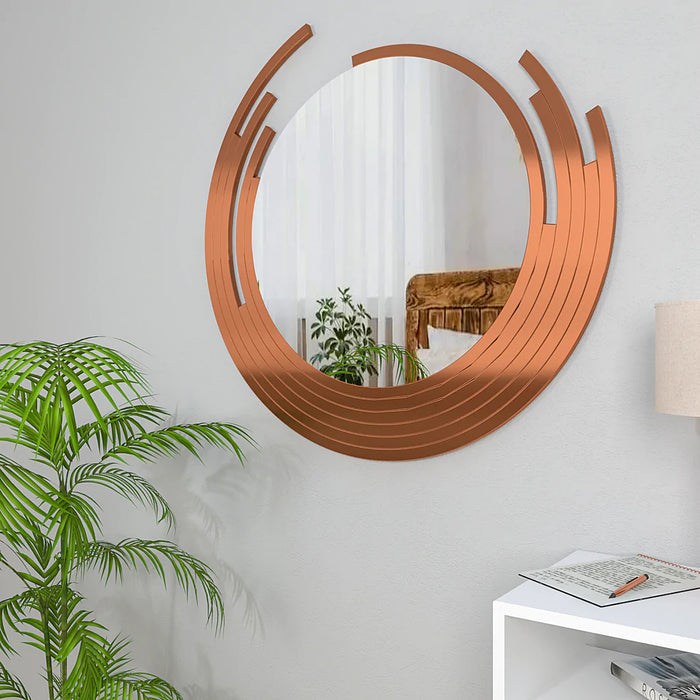 Designer Copper Finish Wall Mirror